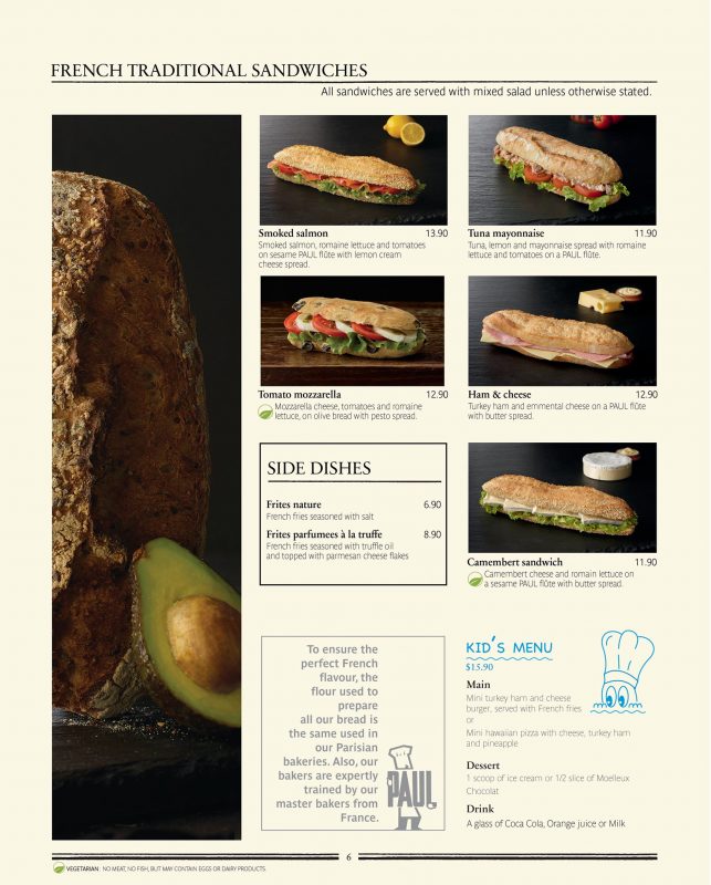 Menu PAUL
