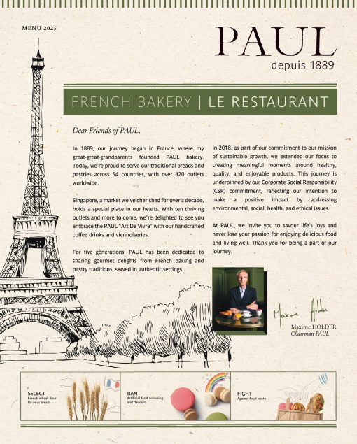 menu petit déjeuner paul
